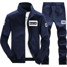 Load image into Gallery viewer, Tracksuits Men Polyester Sweatshirt Sporting Fleece 2019 Gyms Spring Jacket + Pants Casual Men's Track Suit Sportswear Fitness