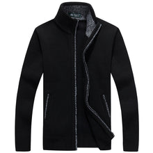Load image into Gallery viewer, Winter Thick Men's Knitted Sweater Coat Off White Long Sleeve Cardigan Fleece Full Zip Male Causal Plus Size Clothing for Autumn
